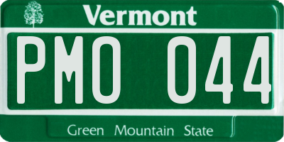VT license plate PMO044