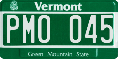VT license plate PMO045