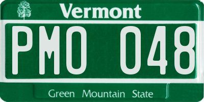 VT license plate PMO048