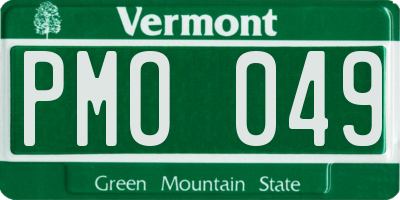 VT license plate PMO049
