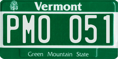 VT license plate PMO051