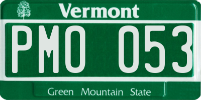 VT license plate PMO053