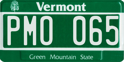 VT license plate PMO065