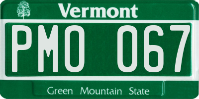 VT license plate PMO067