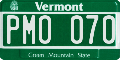 VT license plate PMO070