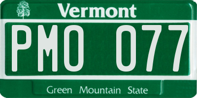 VT license plate PMO077