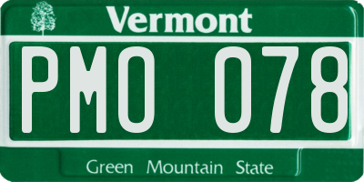 VT license plate PMO078