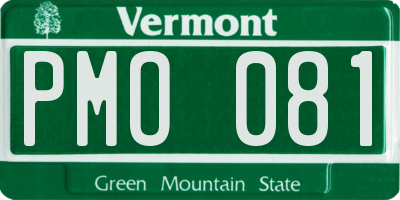 VT license plate PMO081