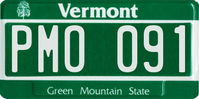VT license plate PMO091