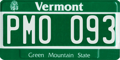 VT license plate PMO093