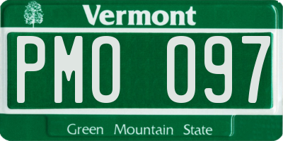 VT license plate PMO097