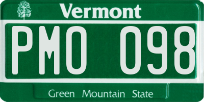 VT license plate PMO098