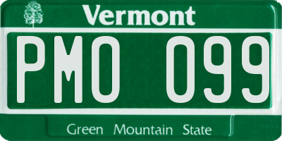 VT license plate PMO099