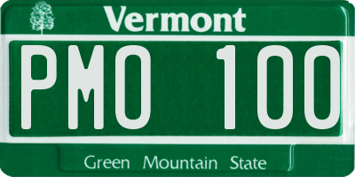 VT license plate PMO100