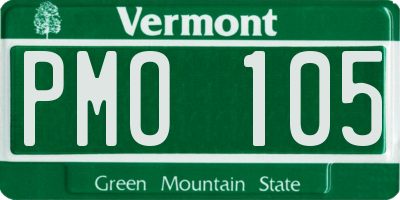VT license plate PMO105
