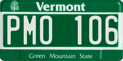 VT license plate PMO106
