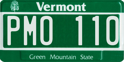 VT license plate PMO110