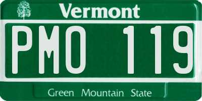 VT license plate PMO119