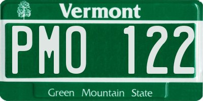 VT license plate PMO122