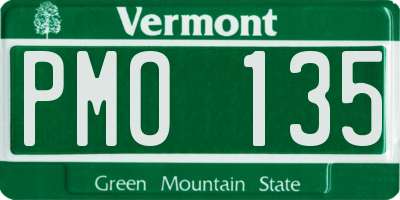 VT license plate PMO135