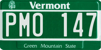 VT license plate PMO147