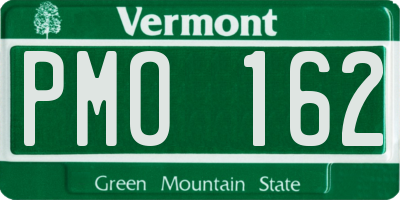 VT license plate PMO162