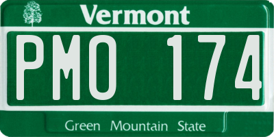 VT license plate PMO174