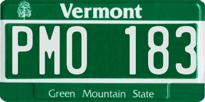 VT license plate PMO183