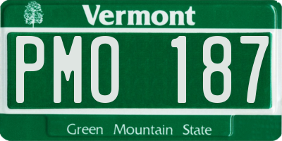 VT license plate PMO187