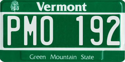 VT license plate PMO192