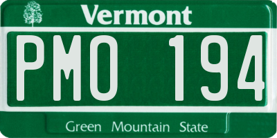 VT license plate PMO194