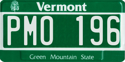VT license plate PMO196