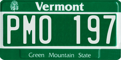 VT license plate PMO197