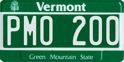 VT license plate PMO200