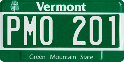 VT license plate PMO201