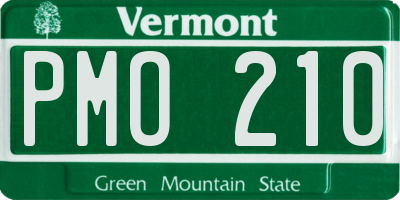 VT license plate PMO210