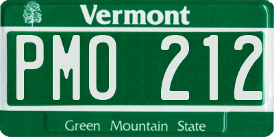 VT license plate PMO212