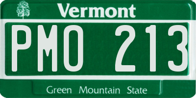 VT license plate PMO213