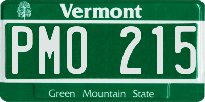VT license plate PMO215