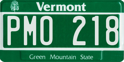 VT license plate PMO218