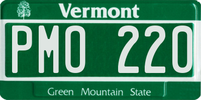 VT license plate PMO220