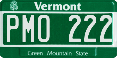 VT license plate PMO222