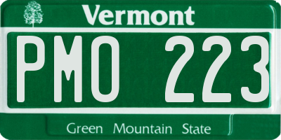 VT license plate PMO223