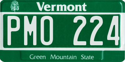 VT license plate PMO224
