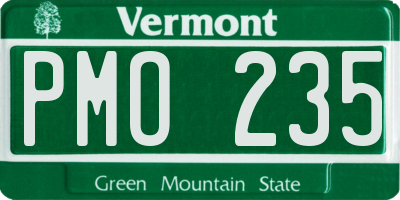 VT license plate PMO235