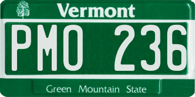 VT license plate PMO236