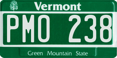 VT license plate PMO238
