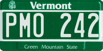 VT license plate PMO242