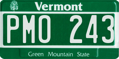 VT license plate PMO243