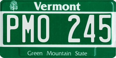 VT license plate PMO245
